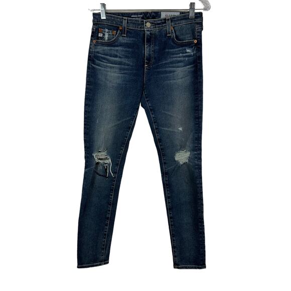 AG Adriano Goldschmied The Legging Ankle in Mural Jeans Distressed Size 28R Blue - Picture 3 of 13